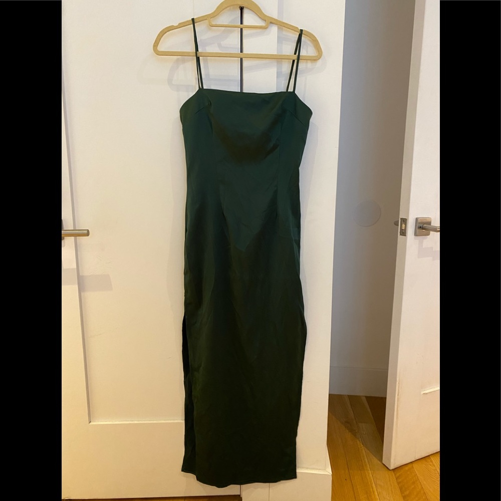 Green satin dress NEW